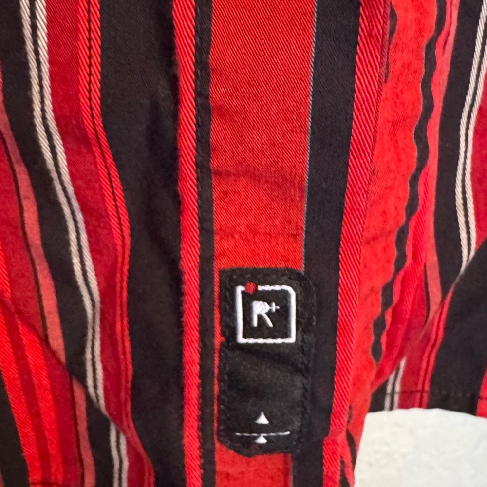 Rocawear Authentic Striped Button-Down Shirt Blac… - image 8